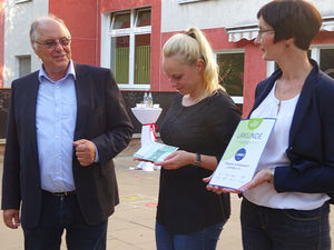 Spendenübergabe in der AWO Kita "Buchenberg", v.l.n.r.: Peter Winkler, Susanne Völker und Andrea Walter